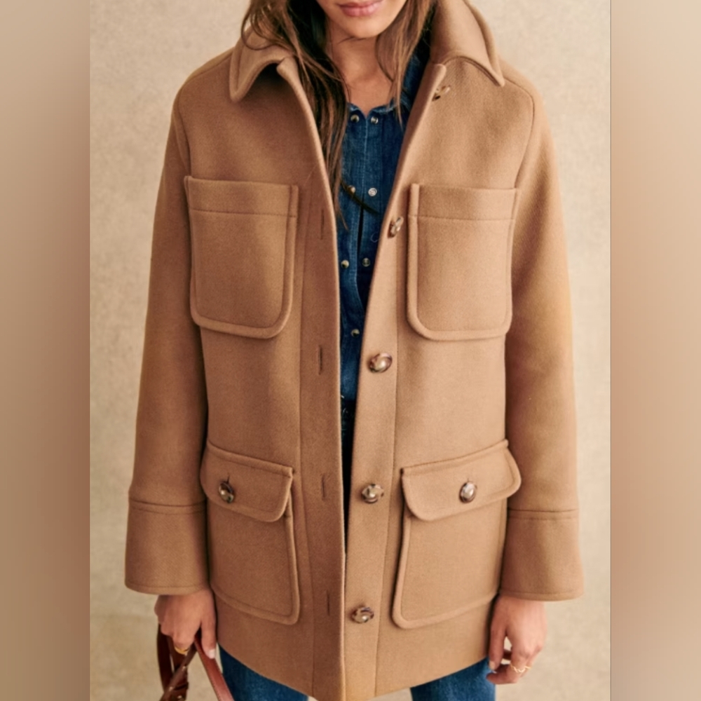 Sezane Paolo Coat | Camel | Size 12